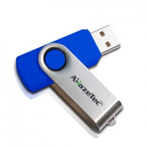Amazetec USB2.0 Ultra-portable 8GB swing USB Flash Drive - blue (retail box)
