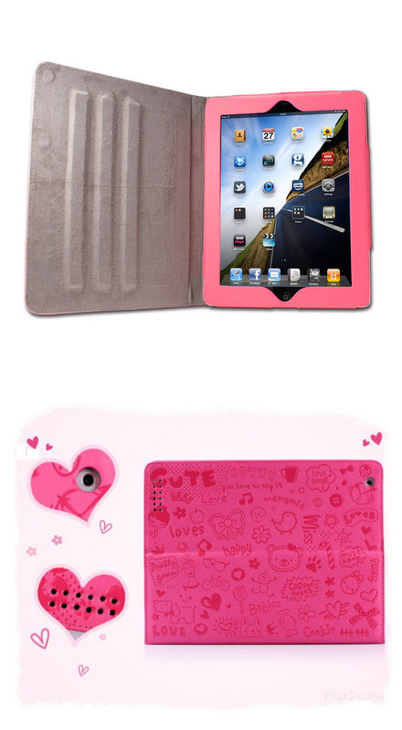 Cute Little Witch Leather Smart Case Stand for the New iPad & iPad 2