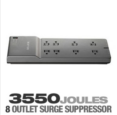 Belkin 8 Outlet 6 FT Home&Office Surge Protector with Phone, Modem & Coxial protection (