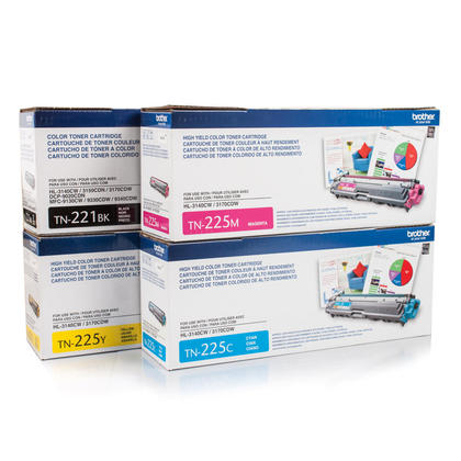 Brother TN221 TN225 High Yield OEM Toner Combo