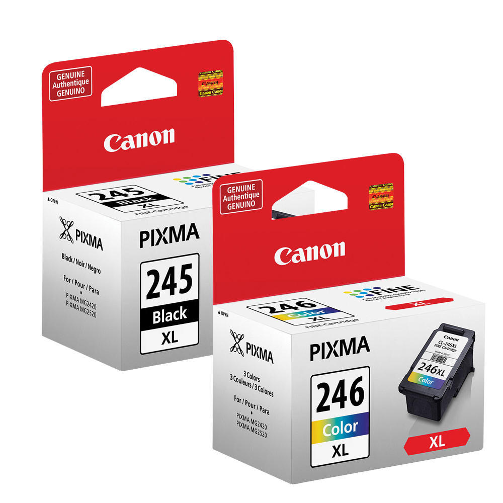 Canon PG-245XL-CL-246XL Original Black-Color Ink Cartridges Value Pack