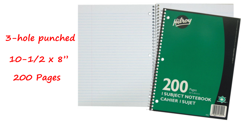 Hilroy Notebook
